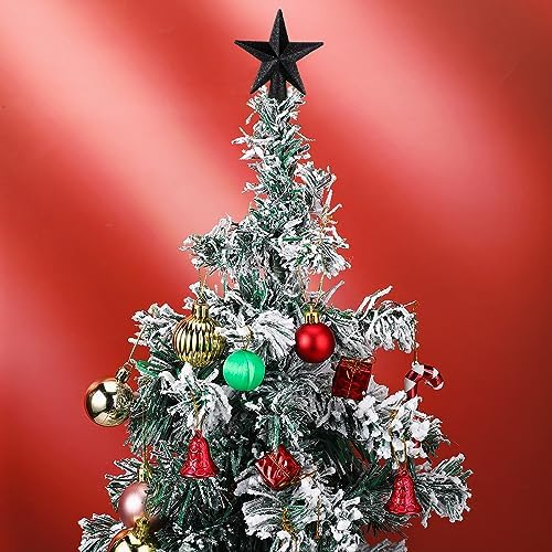 Hanaive Christmas Tree Topper Mini Star Small, Black, 2.36 Inch, Glitter - Image 3