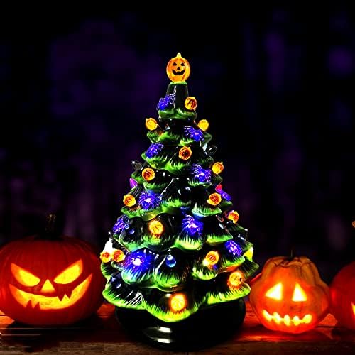 117pcs Halloween Ceramic Tree Replacement Lights Bulbs, Including Spider/Pumpkin Head/Grey Flame & 2pcs Themed Tree Tops (Including Ghost/Pumpkin King) for Decorating Holiday Trees, Etc. - Image 6