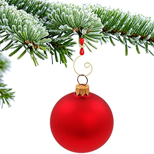 Ripeng 36 Pieces Hook Ornament Acrylic Wire Hook Decoration for Tree Hanger, Home Decor, 4 Styles (Gold,Red,Green,Transparent Bead) - Image 7
