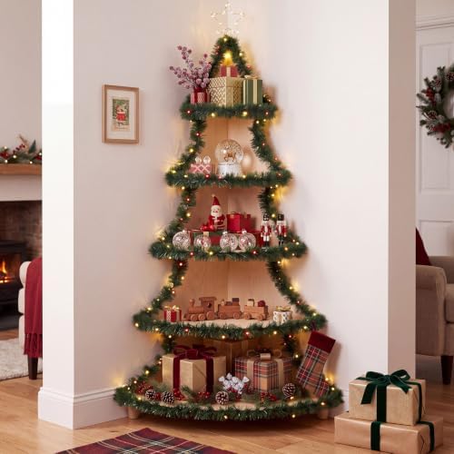 Capoda 5 Tier Christmas Tree Corner Shelf 6ft Large Village Display Stand - Image 5