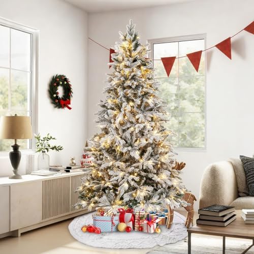 YUJUN 48 in White Christmas Knitted Tree Skirt for Xmas Home Decoration - Image 6