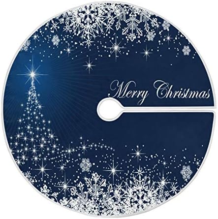 ATTX Winter Blue Snowflakes Christmas Tree Skirt Home Christmas Decoration Large Round Tree Skirt 47.2 Inches by ATTX