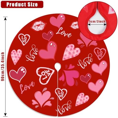 36 Inch Valentine's Day Tree Skirt Love Heart Clover Double Sided Print Mat St. Patrick's Day Tree Skirt Christmas Tree Skirt for Holiday Party Decoration - Image 4