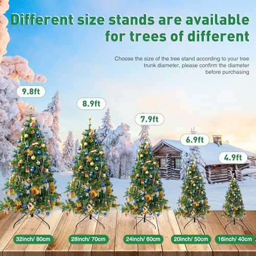 Roowest Folding Christmas Tree Stand Artificial Xmas Tree Base Holder Replacement Metal Tree Base for Artificial Christmas Tree(Green, 20 Inch) - Image 4