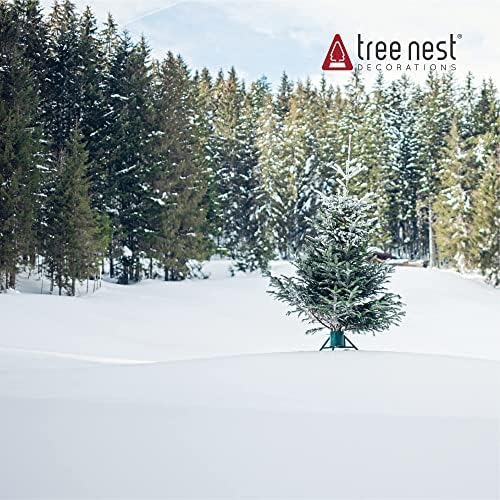Tree Nest Christmas Tree Stand Base Tree Holder Modern Design for 10ft Real Tree Steel Stable for Xmas Tree Decoration Geometric (Large,Green) - Image 2