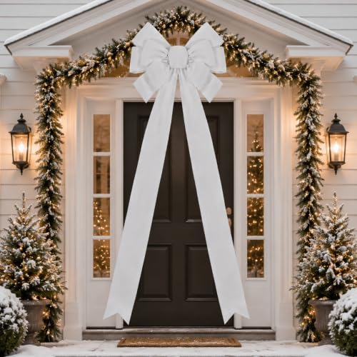 Norme 1 Pcs Ivory Extra Large Christmas Tree Topper Bow Decor - Image 4