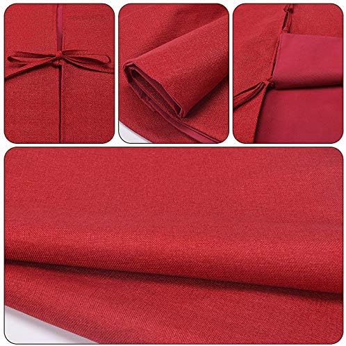 yuboo 48 Inch Red Burlap Tree Skirt, Rustic Linen Farmhouse Tree Mat for 7FT Christmas Tree, Plain Decor for Birthday, Wedding Party, Mother's Day, Indoor Outdoor Holiday Ornaments - Image 4