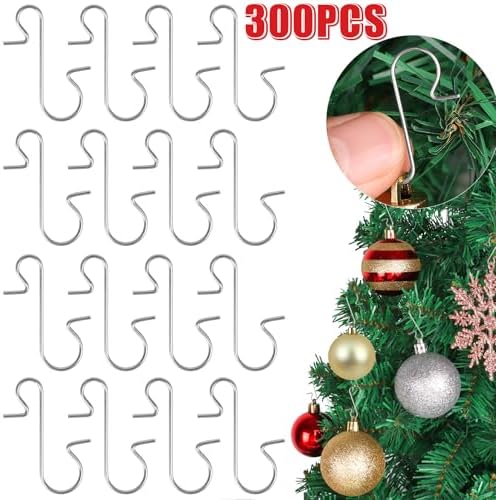 CCINEE 300pcs Ornament Hooks for Christmas Trees, Mini Silver Christmas Tree Ornament Hangers Heavy Duty Bendable Metal Hooks for Hanging Ornaments - Image 2