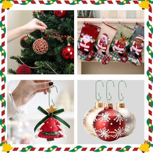 Christmas Ornament Metal Hooks Hangers, 120PCS Green Bendable Metal Wire Hanging Hook for Christmas Tree Decoration Easter Egg Hangers Halloween Party Decoration - Image 7