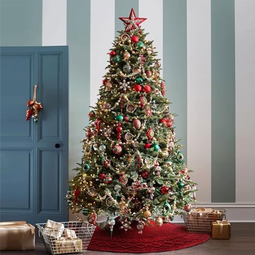 NIBESSER Red Knit Tree Skirt 48" Christmas Tree Skirt Knitted Mat Christmas Decorations Yarn Thick Rustic Cable Knit Tree Skirt for Home Party Holiday Ornaments - Image 5