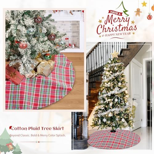 Large Buffalo Plaid Tree Skirt 48 Inch Christmas Tree Skirt - Image 2