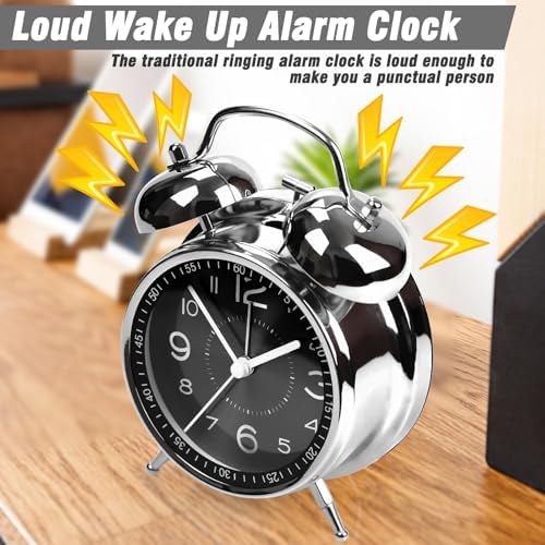 AYRELY?? Super Loud Alarm Clock for Heavy Sleepers Adults, Metal 4.5 Inches - Image 4