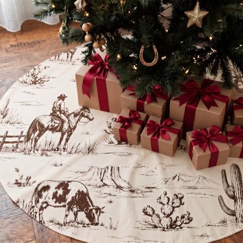 FuWeave Western Desert Cowboy Christmas Tree Skirt 36 Inch by FuWeave