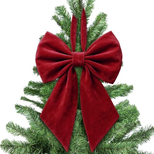 Janinka Bergendy Christmas Tree Topper Bow 22" Big,Velvet by Janinka