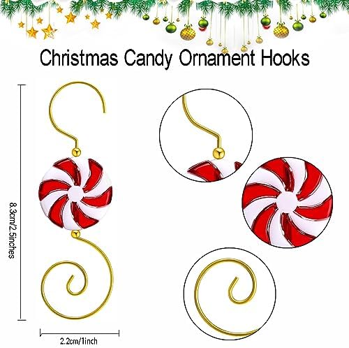 Furimuk 20 Pcs Christmas Ornament Hooks for Hanging Decorations, Candy Bead Wire Hangers for Tree Decoration - Image 2