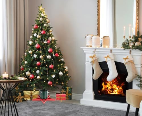 Christmas Tree Stands for Real Trees Metal Christma Tree Holder Base for 6.5ft Live Tree Red & Green Fits Up to 4.7" Xmas Tree Trunks for Home Party Xmas Decor - Image 3