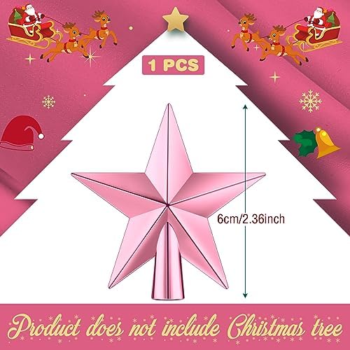Hanaive Christmas Tree Topper Mini Star Small, Pink, 2.36 Inch, Plated - Image 2
