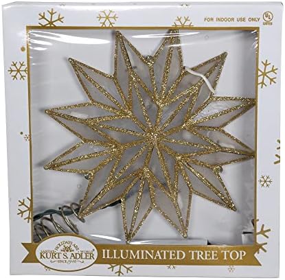 Kurt S. Adler 9.06-Inch UL 10-Light 12-Point Gold Capiz Star Treetop - Image 4