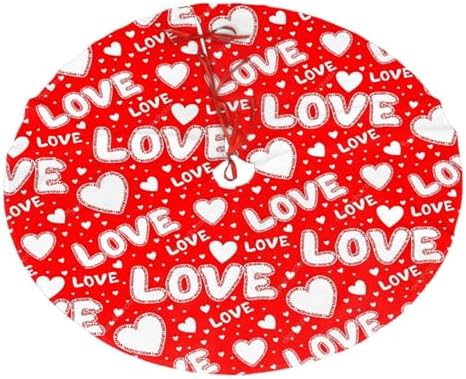 Happy Valentine's Day Tree Skirt Christmas Tree Ornaments Tree Skirt for Christmas Decoration 48" by Majoug