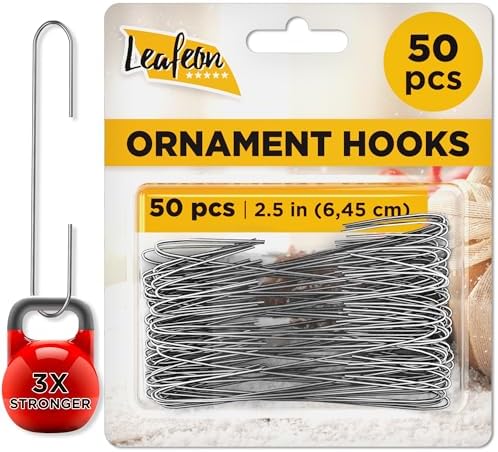 50 Pack Christmas Ornament Hooks ?€? Great Ornament Hangers for Christmas Tree Decoration (Silver) by Leafeon