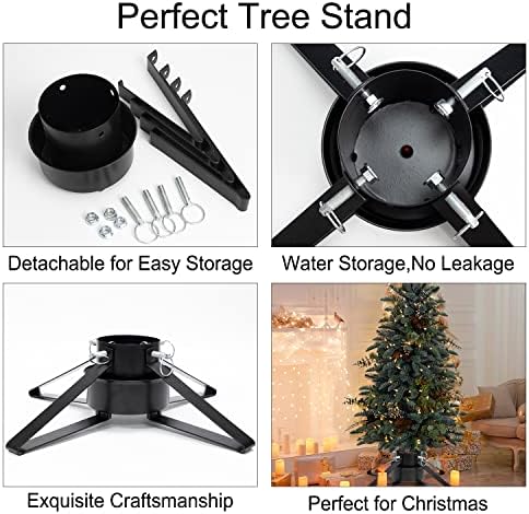 Christmas Tree Stand for Live Tree, Adjustable Metal Tree Holder for Real Christmas Tree Fits up to 8 Ft, Heavy Duty Christmas Tree Stand Base for Xmas Tree Decoration 1.38 to 3.3 inch Trunk Diameter - Image 4