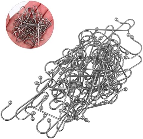 LABRIMP 40pcs Xmas Hanging Hooks Bead Design Multi-Functional Metal Hooks for Christmas Decorations Punch Installation for Baubles and Ornaments Material - Image 4