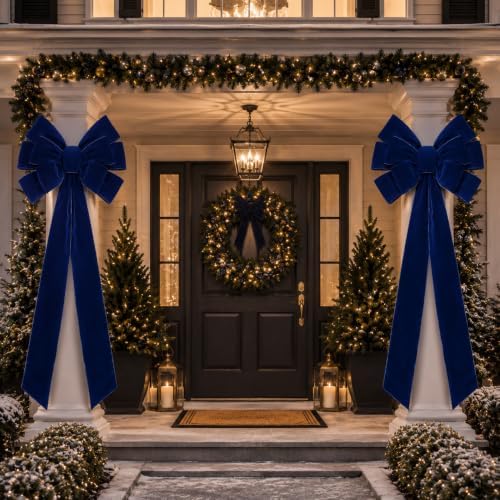 Norme 1 Pcs Dark Blue Extra Large Christmas Tree Topper Bow Decor - Image 4