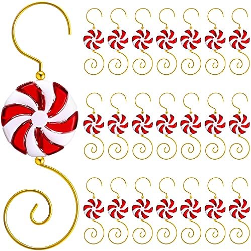 Hotop 20 Pieces Christmas Ornament Hooks Candy Ornament Hooks Candy Bead Wire Hangers Tree Decorating Hangers Decor for Christmas Tree Decoration by HOTOP