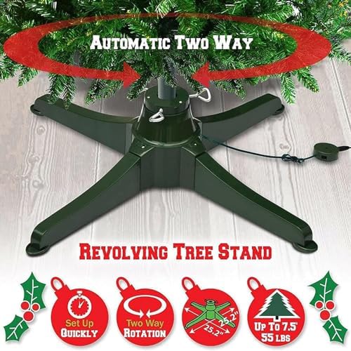 Heavy Duty Rotating Christmas Tree Stand - 360° Base for Artificial Trees Up to 9.8 Feet (3M) Tall - Sturdy & Easy to Use, Perfect for Holiday Decor - Image 2