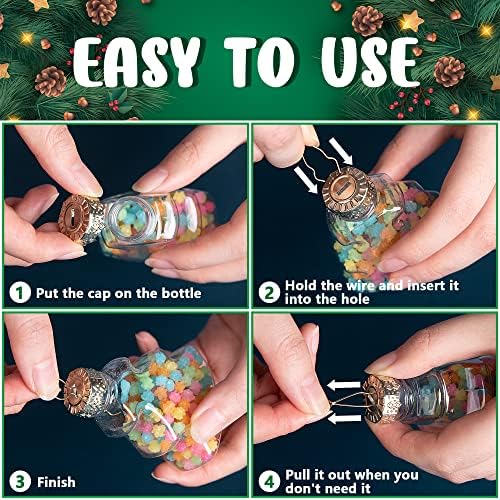 100 Pieces Round Christmas Ornament Caps - Replacement Ornament Hangers for Christmas Tree, Porcelain, Ceramic or Glass Decoration, DIY Decorations (Gold-3/4inch) - Image 3