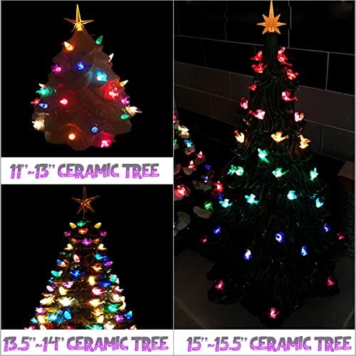 117Pcs Ceramic Christmas Tree Purple Martin Bird Replacement Lights Bulbs and 1 Angel/3Stars Topper Ornament for Ceramic Tree D??cor - Medium Plastic Pegs. - Image 6
