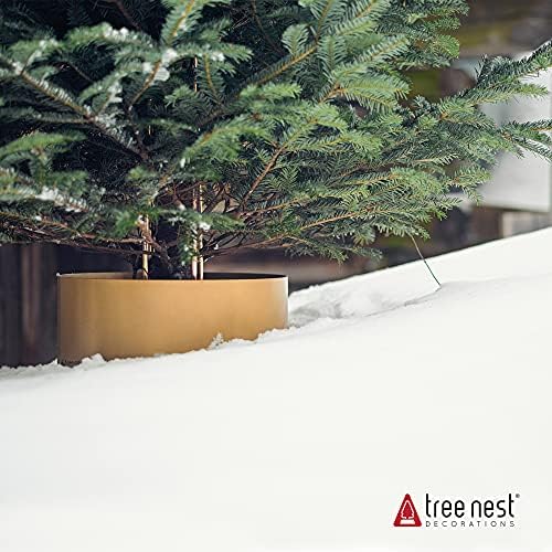 Tree Nest Christmas Tree Stand Base Xmas Fake Tree Metal Holder Stand for Real and Artificial Tree Fits up to 14.8ft Tall & 2.8-5.9inch Diameter,Holds 4.4gal of Water(Gold) - Image 2