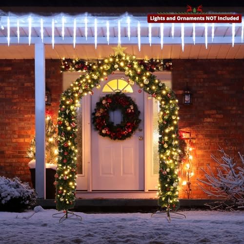 Outvita Christmas Archway Decoration, 8.5ft Artificial Tree Stand with Roof Top, Background Stand for Outdoor Indoor Room Festival Decoration - Image 5