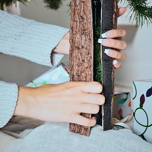 Realistic Brown Bark Artificial Xmas Tree Accessory, Real Feel Wood Texture - Image 5