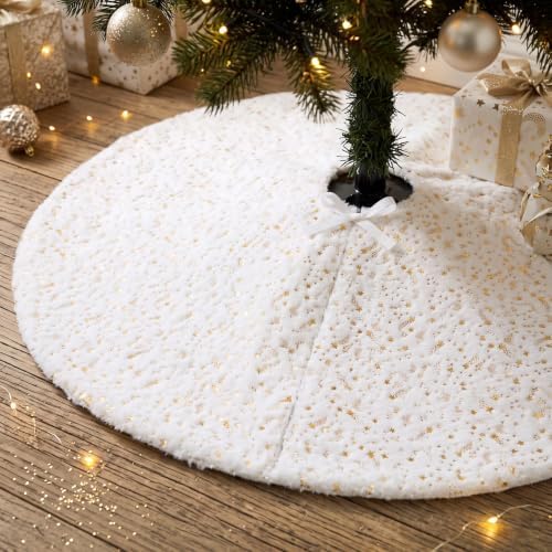 48" Christmas Tree Skirt, Star Style Xmas Wizard Party Decor - Image 5