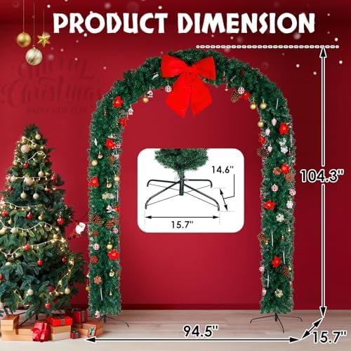 Outvita 9 ft Christmas Archway, Artificial Tree Stand with Arch Top - Image 5