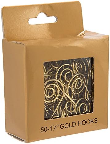 Kurt Adler 1.25-Inch Ornament Hook, Gold, Set of 50 by KurtSAdler