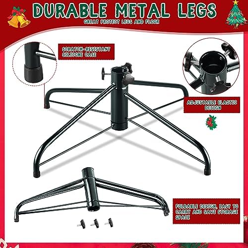 Yunsailing 19.7" Christmas Tree Stand for 4 ft to 7 ft Artificial Trees - Folding Base Fits Poles up to 1.25" - Image 3