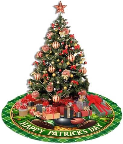 St. Patrick's Day Tree Skirt Christmas Tree Ornaments Tree Skirt for Christmas Decoration 36" - Image 4