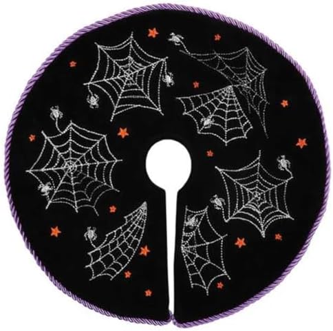 Old World Christmas Mini Halloween Tree Skirt, Embroidered Spider-Web Design, Spooky Holiday Accent D??cor, 12 Inch by OldWorldChristmas