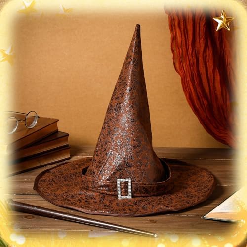 2 Pcs Magical Wizard Hat Christmas Tree Topper Light up Magical Wizard Wand - Image 3