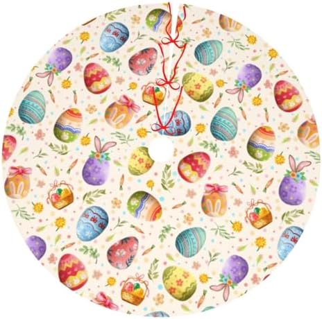 Easter Tree Skirt, Easter Decor Christmas Tree Skirts Holiday Party Mat Ornaments Tree Decorations 48" by Unknown