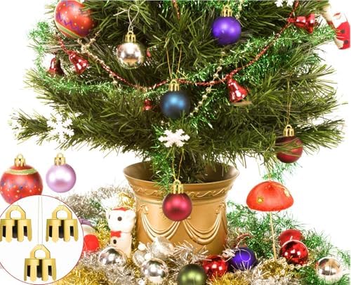 150 Pcs Round Christmas Ornament Caps - Removable Plastic Hangers - Gold, 0.5 Inch - Image 5