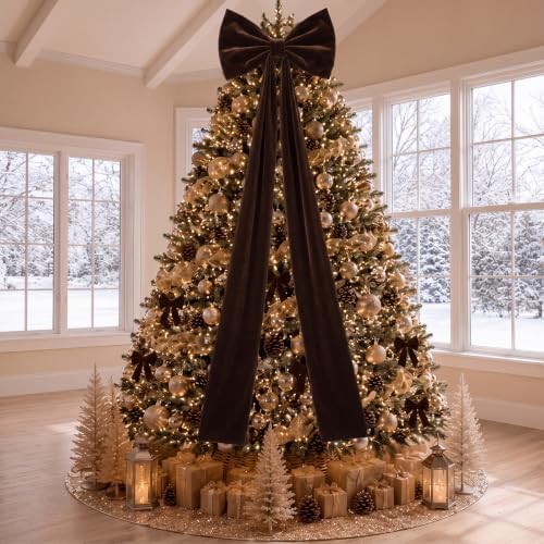 Knitgrip 2 Pack 20x71 in Christmas Large Velvet Bows, Chocolate Brown - Image 6