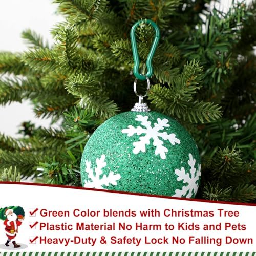 Beeveer 100 Pcs Christmas Ornament Hooks Forest Green Plastic S Shape - Image 3