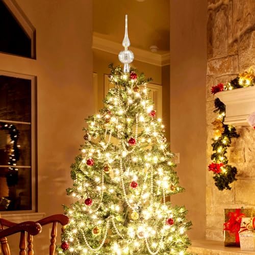Gejoy 12" Mercury Glass Christmas Tree Topper,Classic,Sliver - Image 5