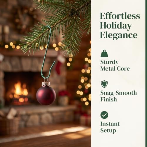 OUNONA 300pcs Christmas Bulb Hangers Hooks, Heavy Duty Wire Tree Ornament Hooks, Non-Slip Mini Decorative Hangers, Reusable Keepers for Balls and Keepsakes - Image 3