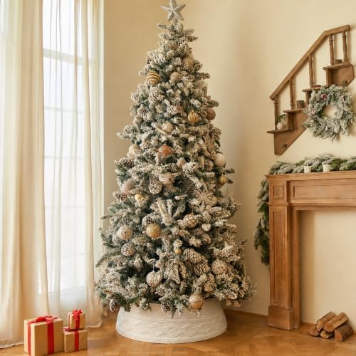 Noiclub Knit Christmas Tree Collar, Christmas Tree Skirt, Cream, 23-30 in - Image 6