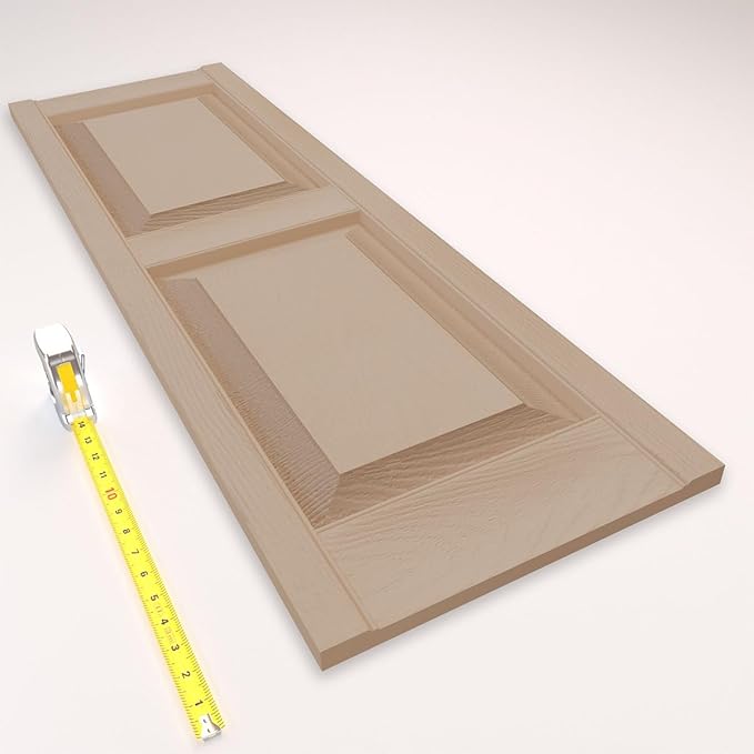 12"W x 39"H Lifetime Vinyl, Standard Two Equal Panels, Raised Panel Shutters, w/Installation Shutter-Lok's & Matching Screws (Per Pair), Wicker