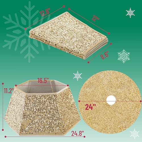 Mr. Pen- Sequin Christmas Tree Skirt and Tree Collar - Image 2